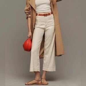 Maeve | The Colette Linen Blend Crop Wide-Leg Pants by Maeve